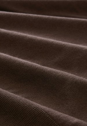 TOM TAILOR, KNIT CREWNECK WITH BUTTON DETAIL - Trui - java dark brown