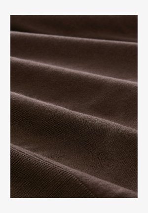 TOM TAILOR, KNIT CREWNECK WITH BUTTON DETAIL - Trui - java dark brown