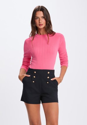 HIGH-WAISTED  WITH BUTTONS - Short - bleu marine