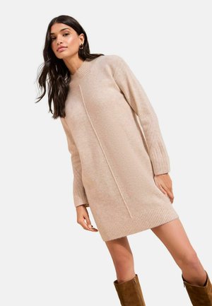 REGULAR FIT - COSY MINI - Rochie tricotată - neutral