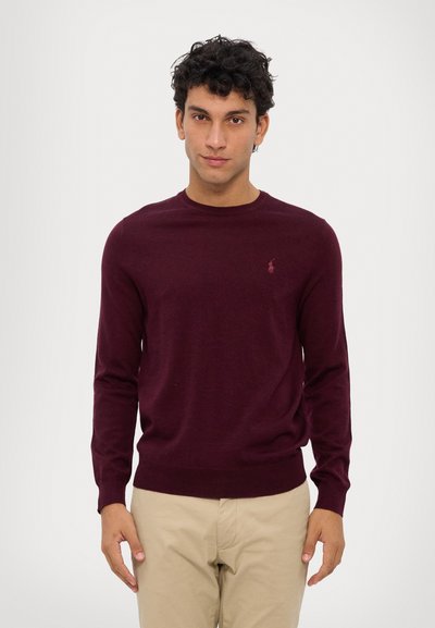 Polo Ralph Lauren SLIM FIT WASHABLE WOOL CREWNECK JUMPER - Maglione - aged wine heather