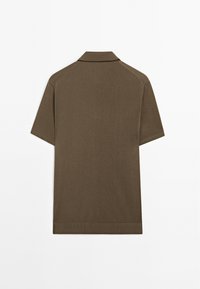 Massimo Dutti POLO NECK SHORT SLEEVE - Polotričko - khaki