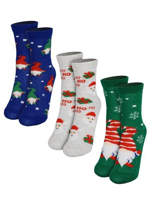 3ER PACK WEIHNACHTS WICHTEL SANTA  - Socken - mehrfarbig