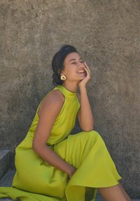 Next TALL - TEXTURED HALTER SLEEVELESS - Maxiklänning - lime green