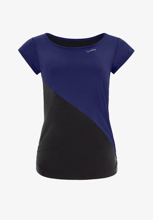 FUNCTIONAL SOFT AND LIGHT TANK - Marškinėliai su spaudiniu - dark blue black