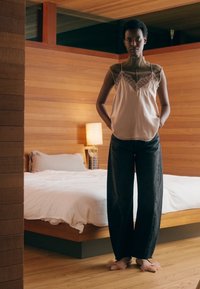 Agolde LUNA PIECED - Jean droit - washed black