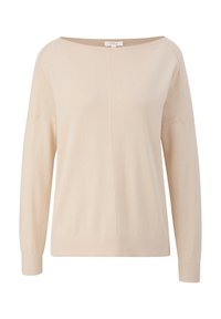 s.Oliver MIT ZIERNAHT - Strickpullover - beige
