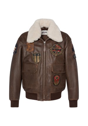 AVIATOR - Leather jacket - brown