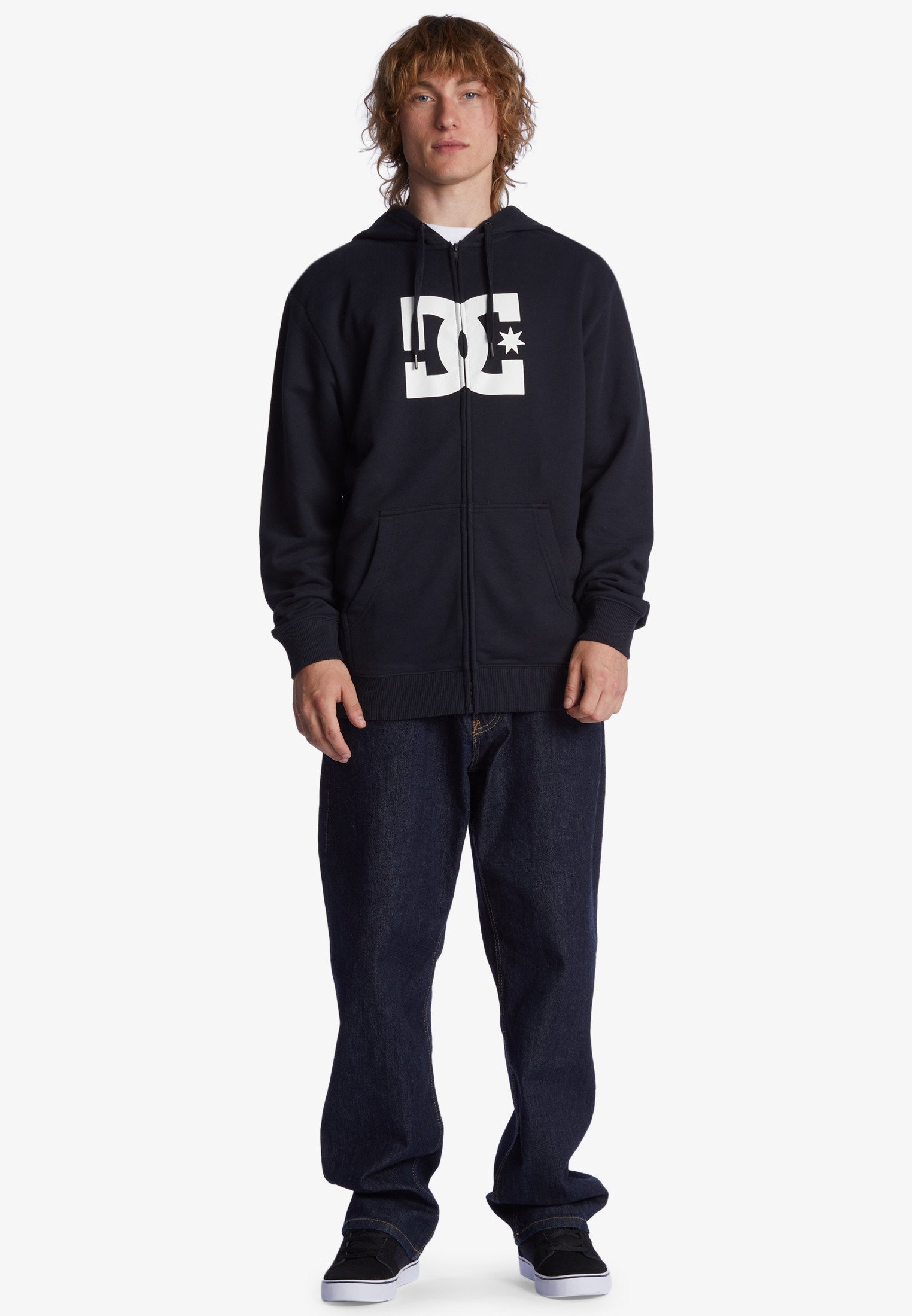 DC Shoes STAR - Zip-up sweatshirt - black - Zalando DC Shoes STAR - Zip-up sweatshirt - black - Zalando