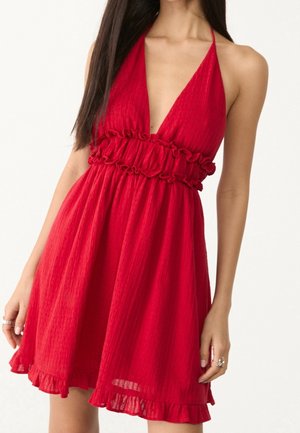 Robe de jour - mottled dark red