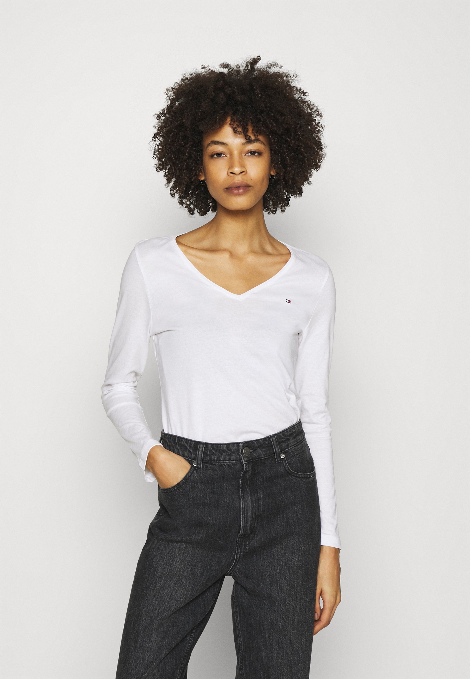 tommy hilfiger white long sleeve top