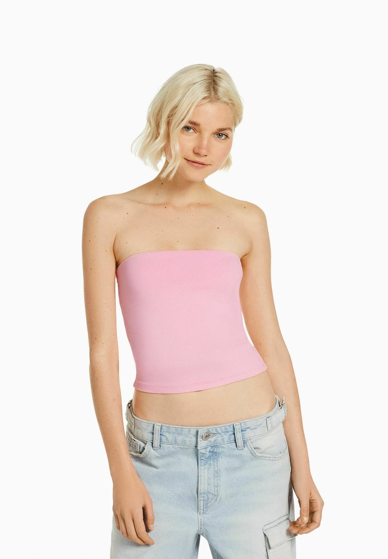 Bershka BANDEAU Top light pink/svetloružová Zalando.sk
