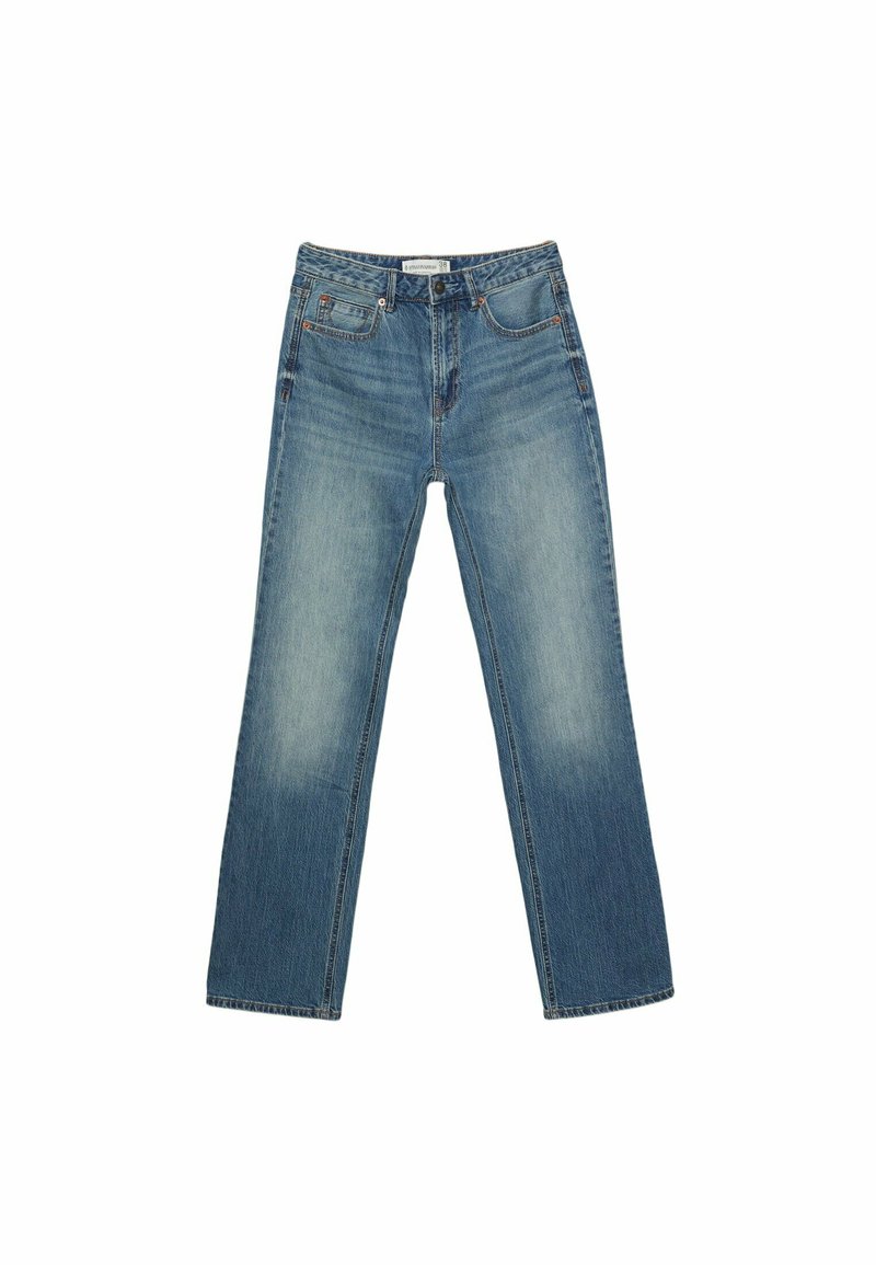 Stradivarius Straight leg jeans blauw gemêleerd Stradivarius Straight leg jeans blauw gemêleerd