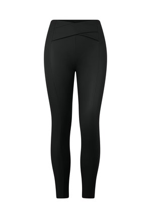 CON VITA ALTA A FASCE INCROCIATE - Leggings - nero
