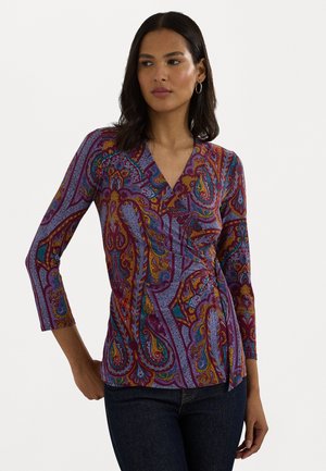 PAISLEY STRETCH JERSEY TOP - Topper langermet - fuchsia multi