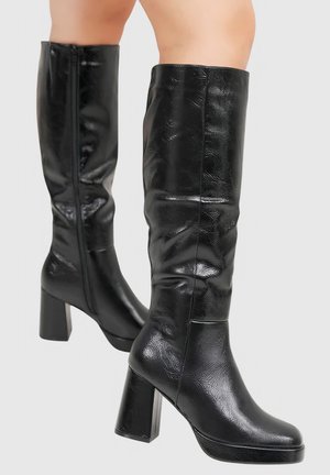 Bottes à talons hauts - noir vernis
