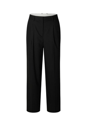 Selected, WIDE-LEG TROUSERS HIGH WAISTED - Pantalon classique - black