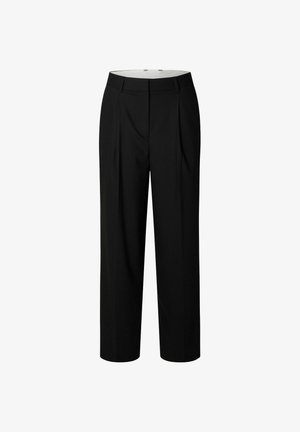 Selected, WIDE-LEG TROUSERS HIGH WAISTED - Pantalon classique - black