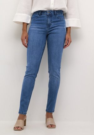 LAURINE  - Jeans slim fit - washed destroyed blue denim