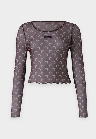 MARINE SERRE MOON PRINTED SECOND SKIN CROPPED - Pikkade varrukatega topp - brown