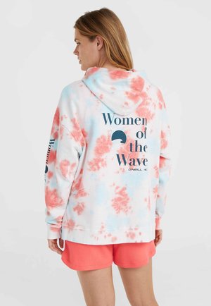 WOW   - Pulover s kapuco - pink ice cube tie dye