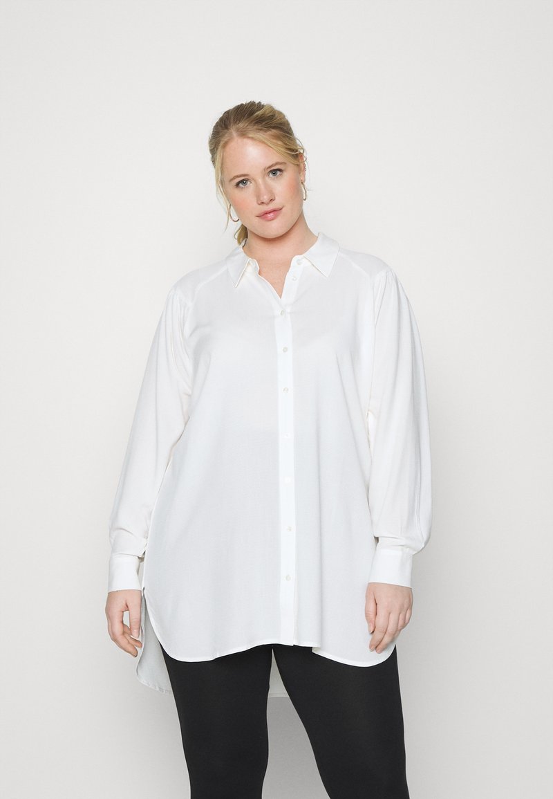 EVOKED VILA VIZUGI LONG SHIRT - Blusa - cloud dancer