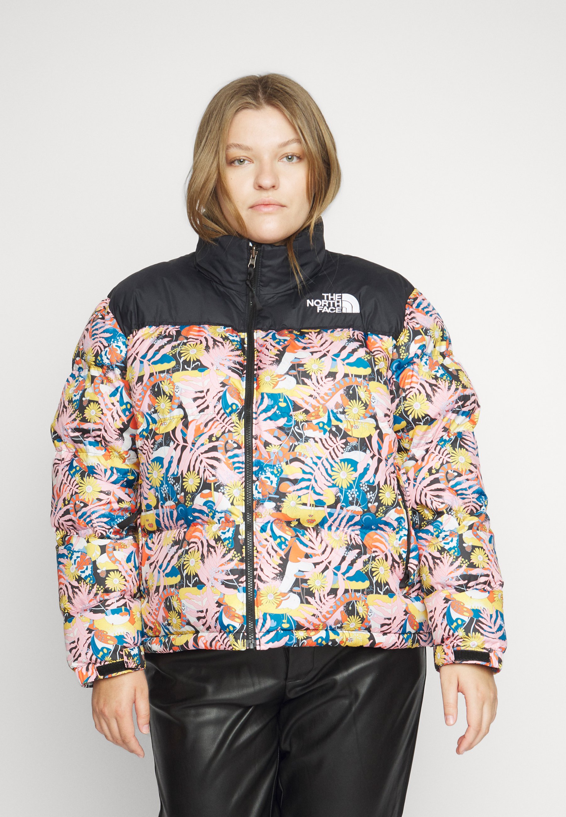 multi coloured north face jacket