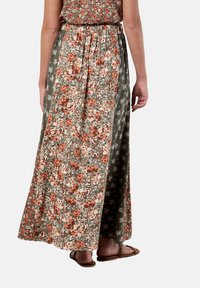 Apricot FLORAL - A-Linien-Rock - khaki
