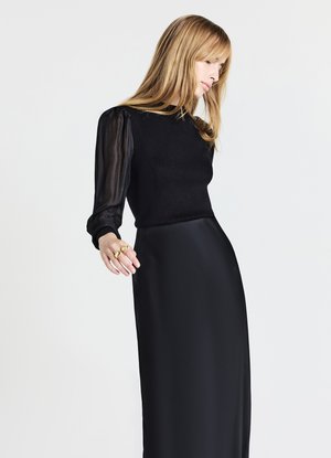 Calliope CON MANICHE ORGANZA - Jumper - ultrablack