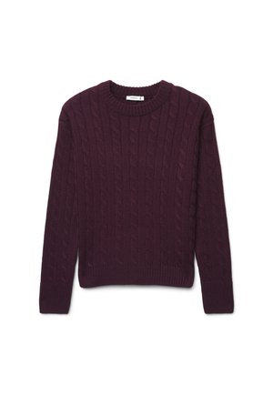 Terranova, MAGLIA A TRECCE GIROCOLLO - Maglione - bordeaux scuro