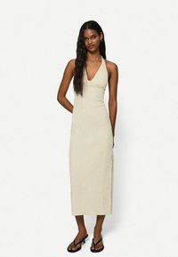 Bershka - HALTER - MIDI - Shift dress - sand Thumbnail Image 1