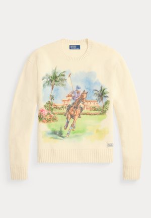 Polo Ralph Lauren, CASHMERE GRAPHIC SWEATER - Svetr - cream combo