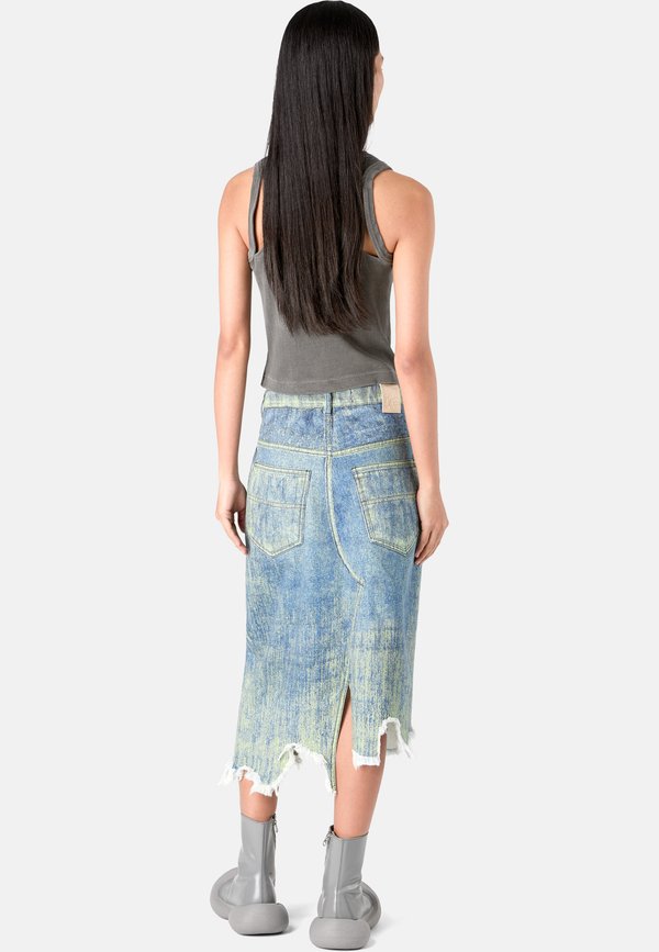 Denim skirt - blau gelb3