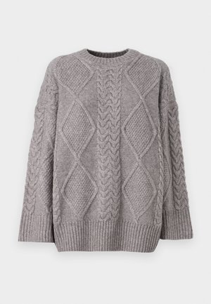 JDY JDYSILJA LONG CABLE - Striktrøje - december sky melange