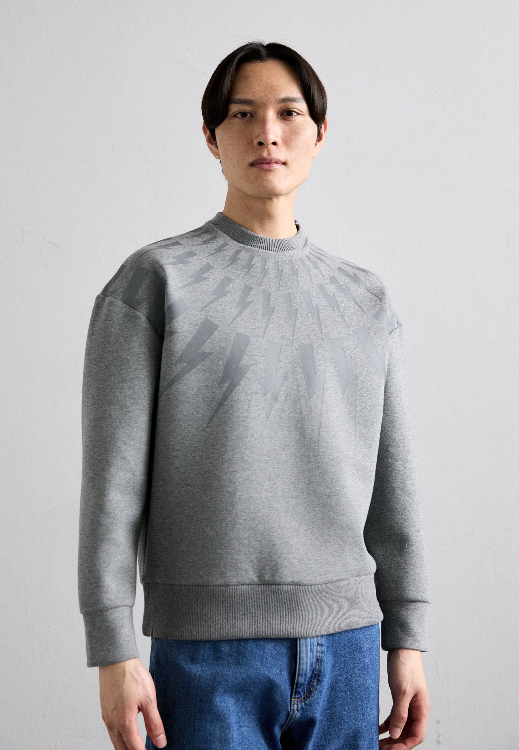 Neil Barrett FAIRISLE THUNDERBOLT EASY - Sweatshirt - grey 