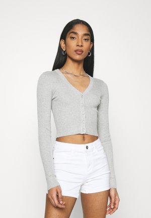 Cardigan - mottled light grey