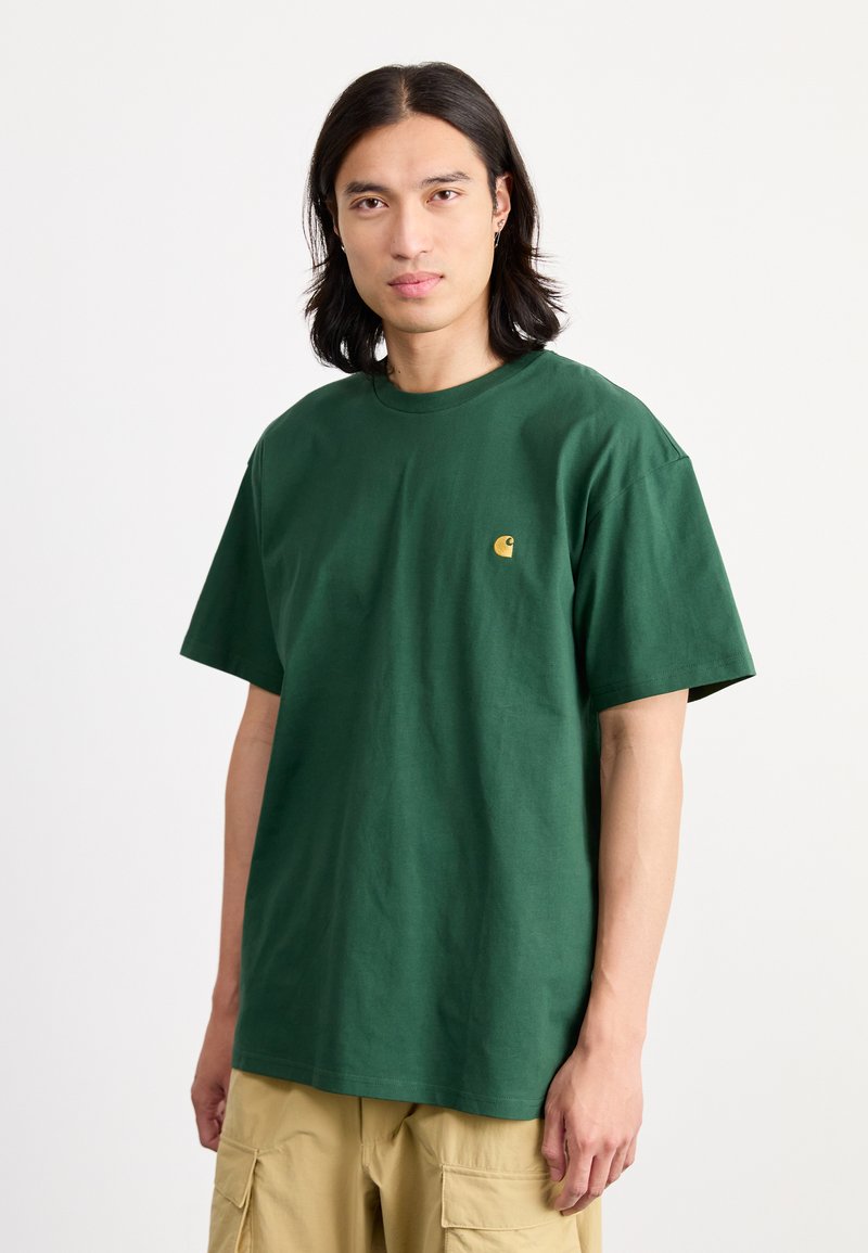 Carhartt WIP CHASE - Basic póló - sycamore tree/gold