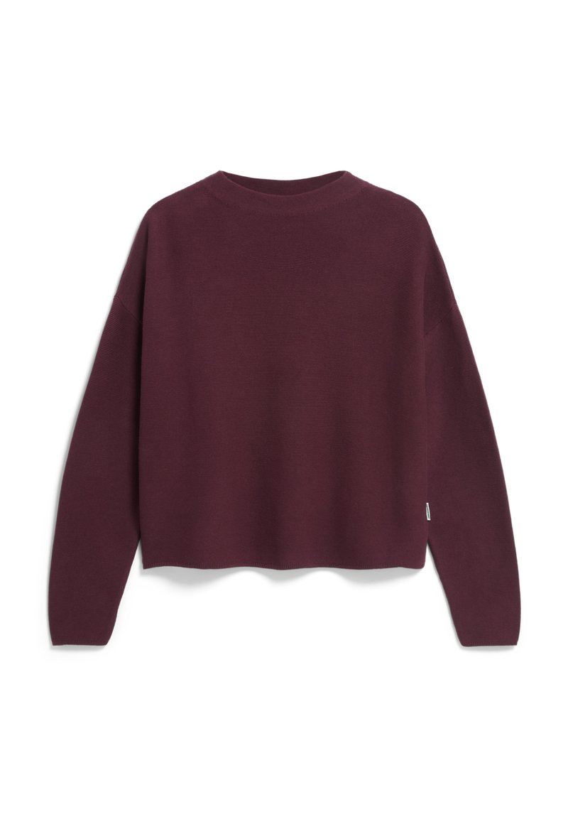 armedangels-merinaa-links-strickpullover-dark-cranberry-bordeaux
