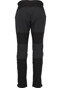 Pantalones softshell en negro con paneles en contraste. Cuentan con una cintura ajustada, piernas ajustadas y puños ajustables para mayor funcionalidad.