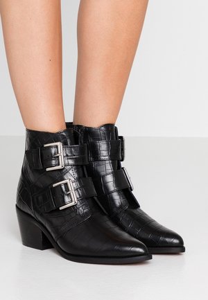 Kovbojské/motorkářské kotníkové boty - black