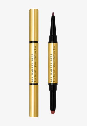 Zweiseitiges Gold-Duo für Lippenkontur und Schattierung, mit an einem Ende einem spitzen Lipliner und am anderen Ende einem abgerundeten Applikator für Lippenfarbe.