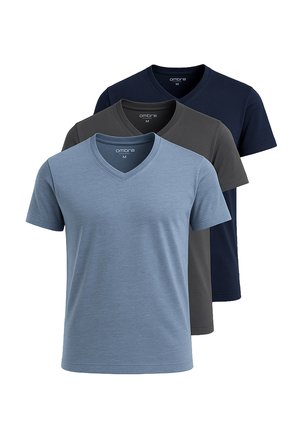 SET OF 3  - T-Shirt basic - navy dark grey blue