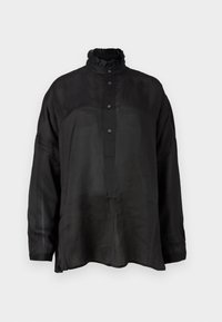 LONG SLEEVE BUTTON FRONT SHIRT - Blúz - polo black