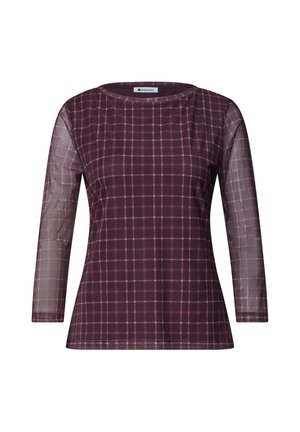 Street One, 3/4-ARM SHIRT AUS MESH MIT PRINT - Blouse - rustic rouge
