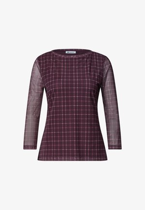 Street One, 3/4-ARM SHIRT AUS MESH MIT PRINT - Blouse - rustic rouge