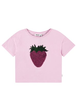 Molo ROSEANNA SHORT SLEEVES - Marškinėliai su spaudiniu - glitter strawberry