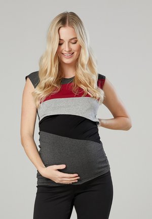 UMSTANDSBLUSE MIT SCHULTERTRÄGERN MIT FÜTTERUNGSMÖGLICHKEIT - Blouse - Kastanienbraun Meliert