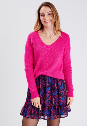 MIT V-AUSSCHNITT - Pullover - rose fushia