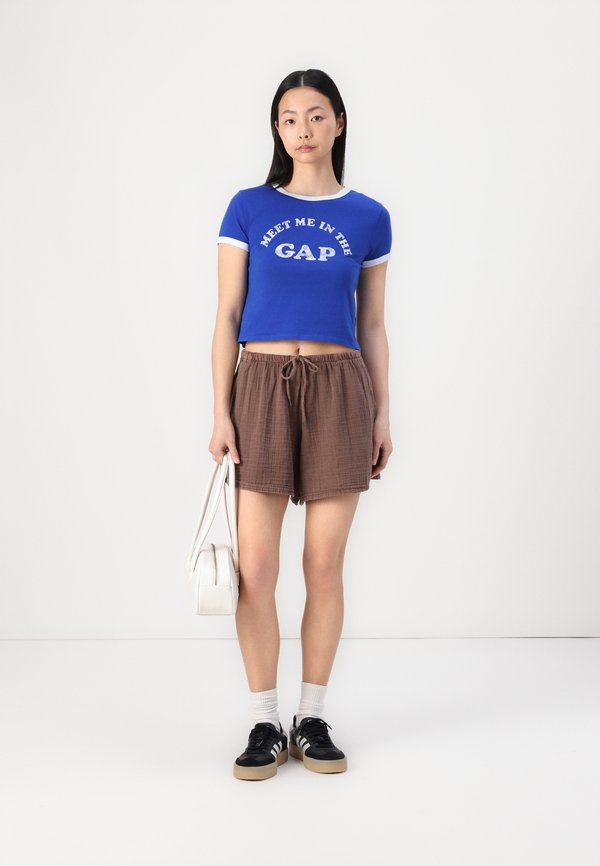 LOGO MEET ME CROP CREW - Print T-shirt - royal gem4