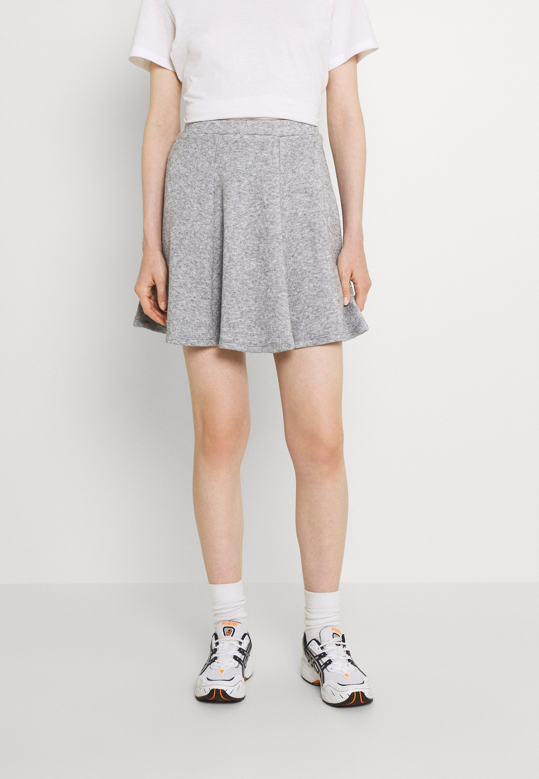 flared grey skirt